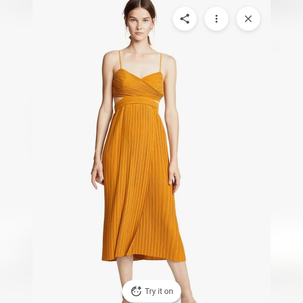 A.L.C. Strapless Merrygold / Orange Maxi Dress Size 6 - Picture 4 of 8